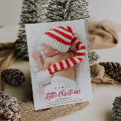 vrolijk klein Kerstmis foto geboorte aankondiging