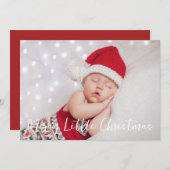 Vrolijk klein Kerstmis Foto Rood Feestdagenkaart (Voorkant / Achterkant)