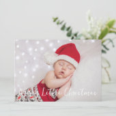 Vrolijk klein Kerstmis Foto Rood Feestdagenkaart (Staand voorkant)