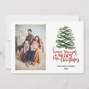 Vrolijk klein Kerstmis fotokaart Feestdagenkaart