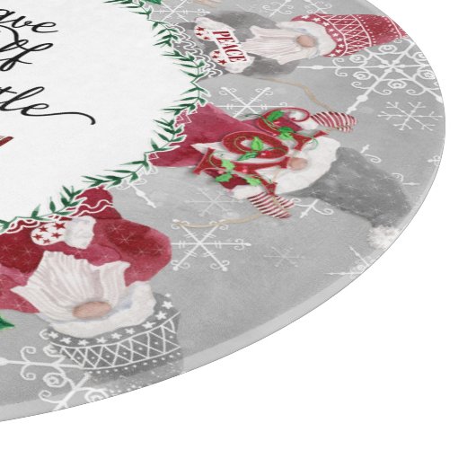 Vrolijk klein Kerstmis Gnome Santas Elf Sneeuwvlok Snijplank (Hoek)