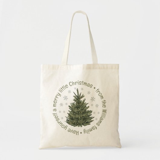 vrolijk klein Kerstmis, kerstboom groen Tote Bag (Voorkant)