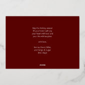 Vrolijk klein kerstmis rood goud moderne foto folie feestdagenkaart (Achterkant)