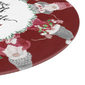 Vrolijk klein Kerstmis Rood Grijs Gnomen Santa hoe Snijplank (Hoek)