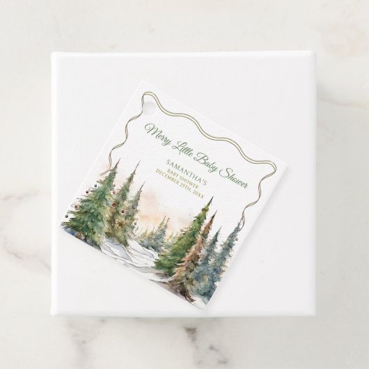 Vrolijk klein kerstwinter Baby shower Bedankjes Labels (In situ)