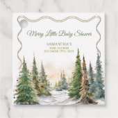 Vrolijk klein kerstwinter Baby shower Bedankjes Labels (Voorkant)