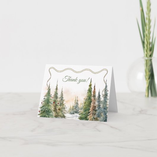 Vrolijk klein kerstwinter Baby shower Bedankkaart (Voorkant)