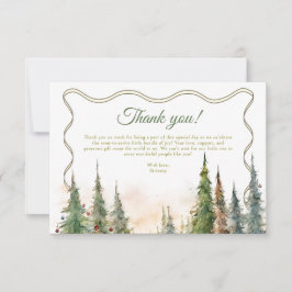 Vrolijk klein kerstwinter Baby shower Bedankkaart