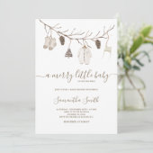 Vrolijk klein kerstwinter Baby shower Kaart (Staand voorkant)