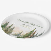 Vrolijk klein kerstwinter Baby shower Papieren Bordje (Gekanteld)