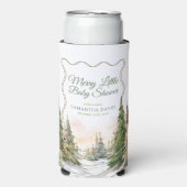 Vrolijk klein kerstwinter Baby shower Seltzer Blikjeskoeler (Seltzer Voorkant)