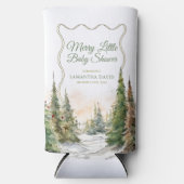Vrolijk klein kerstwinter Baby shower Seltzer Blikjeskoeler (Voorkant)