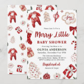 Vrolijk klein rood winter kerst Baby shower Kaart