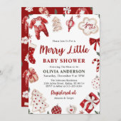 Vrolijk klein rood winter kerst Baby shower Kaart (Voorkant / Achterkant)