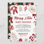 Vrolijk klein rood winter kerst Baby shower Kaart (Voorkant / Achterkant)