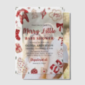 Vrolijk klein rood winter kerst Baby shower Vellum Uitnodigingen (Offset (Koppel))
