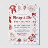 Vrolijk klein rood winter kerst Baby shower Vellum Uitnodigingen (Offset (Uitnodiging))