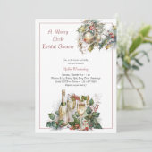 Vrolijk klein Vrijgezellenfeest Holly Brunch en Bu Kaart (Staand voorkant)