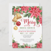 Vrolijk klein Vrijgezellenfeest Kerstmis Poinsetti Kaart (Voorkant)