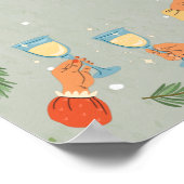 Vrolijk kleine cocktail | Retro Kerst Drink Poster (Hoek)