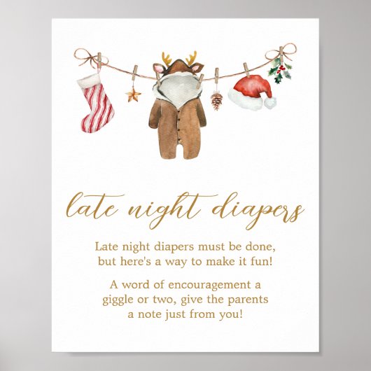 Vrolijk kleine kerstkleding Late Night Luiers Poster (Voorkant)