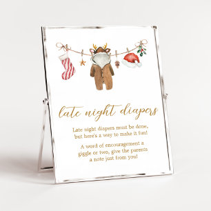 Vrolijk kleine kerstkleding Late Night Luiers Poster
