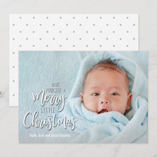 Vrolijk Kleine Kerstvakantie Foto Kaarten (Voorkant / Achterkant)