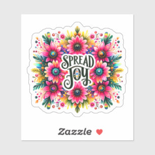 Vrolijk kleurrijk bloemenontwerp sticker