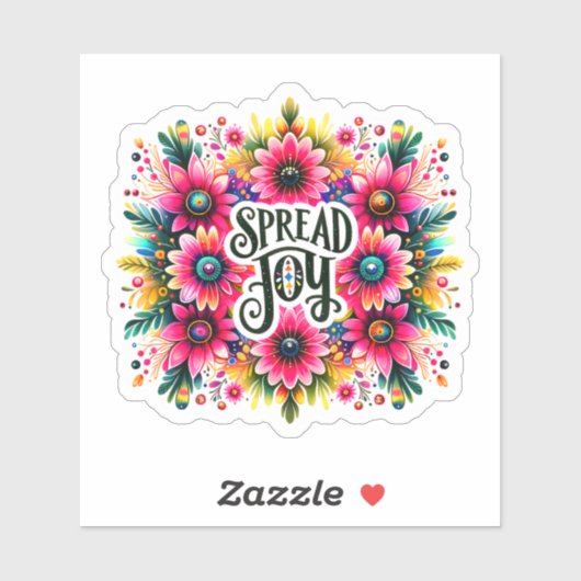 Vrolijk kleurrijk bloemenontwerp sticker (Vel)