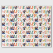 Vrolijk kleurrijk Kerstmis foto plezier Cadeaupapier (Vlak)