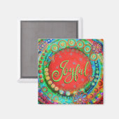 Vrolijk  Kleurrijk Leuk Bloemen Inspirivity Magneet (Voorkant / Achterkant)