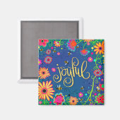 Vrolijk  Kleurrijke Bloemen Bijen Inspirivity Magneet (Voorkant / Achterkant)