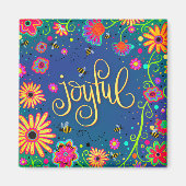 Vrolijk  Kleurrijke Bloemen Bijen Inspirivity Magneet (Voorkant)