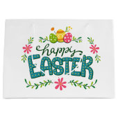 Vrolijk kleurrijke paaseieren met grote cadeautas (Voorkant)