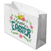 Vrolijk kleurrijke paaseieren met grote cadeautas (Achterkant Gekanteld)