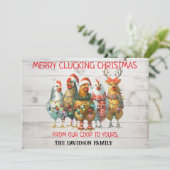 Vrolijk knuffelen met Kerstmis! Vakantiekippen Feestdagenkaart (Staand voorkant)