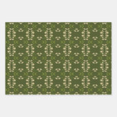 Vrolijk Koninklijk Botanisch Feestelijk Groen Rood Inpakpapier Vel (Voorkant)