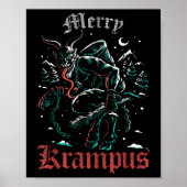 Vrolijk Krampus Kerstmis Xmas Horror Lelijk Kwaad  Poster (Voorkant)