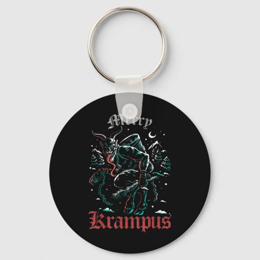 Vrolijk Krampus Kerstmis Xmas Horror Lelijk Kwaad Sleutelhanger (Voorkant)
