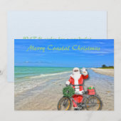 Vrolijk Kustkerstfeest Sanibel Island Beach Santa Feestdagenkaart (Voorkant / Achterkant)