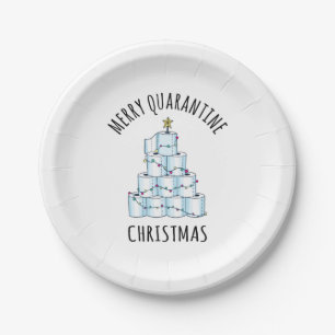 Vrolijk Kwarantaine Kerstboom Toiletpapier Papieren Bordje