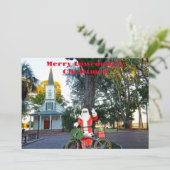 Vrolijk Laagland Kerstmis Bluffton Santa Feestdagenkaart (Staand voorkant)