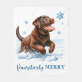 Vrolijk Labrador Retriever Puppy Dog Kerstmis Fleece Deken (Voorkant)