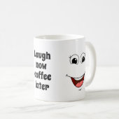 vrolijk lachend gezicht koffiemok (Voorkant rechts)