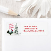 Vrolijk Land Kerstkip met Kersthoed Etiket (Insitu)