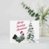 Vrolijk Land Kerstkip met Kersthoed Feestdagenkaart (Staand voorkant)