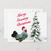 Vrolijk Land Kerstkip met Kersthoed Feestdagenkaart (Voorkant / Achterkant)