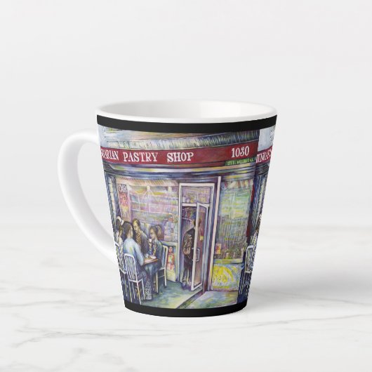 vrolijk latte mok (Linkerhoek)