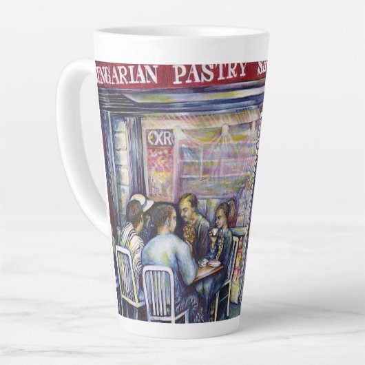 vrolijk latte mok (Linkerhoek)