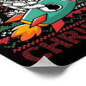 Vrolijk lelijke Kerstman Hoed Astronaut Rijden Ro Poster (Hoek)